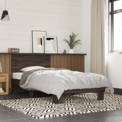 Cadre de lit sans matelas chêne marron 75x190 cm 