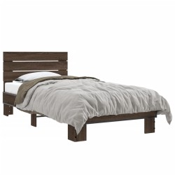 Cadre de lit sans matelas chêne marron 75x190 cm 