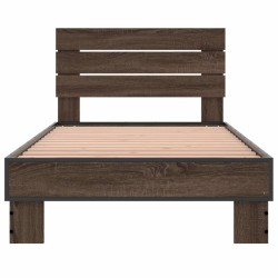 Cadre de lit sans matelas chêne marron 75x190 cm 