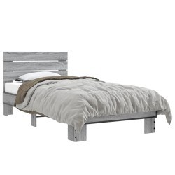 Cadre de lit sans matelas sonoma gris 75x190 cm 