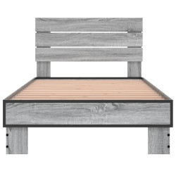 Cadre de lit sans matelas sonoma gris 75x190 cm 