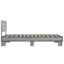 Cadre de lit sans matelas sonoma gris 75x190 cm 