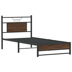 Cadre de lit sans matelas chêne marron 75x190cm bois ingénierie 