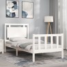 Cadre de lit sans matelas blanc bois de pin massif 