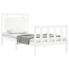 Cadre de lit sans matelas blanc bois de pin massif 