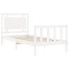 Cadre de lit sans matelas blanc bois de pin massif 