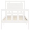 Cadre de lit sans matelas blanc bois de pin massif 