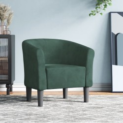 Chaise cabriolet vert foncé velours 