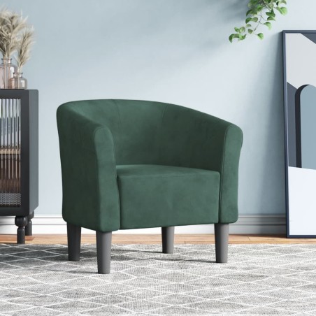 Chaise cabriolet vert foncé velours 