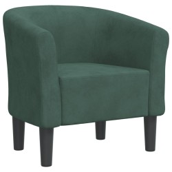 Chaise cabriolet vert foncé velours 