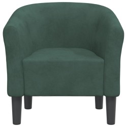 Chaise cabriolet vert foncé velours 