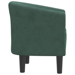 Chaise cabriolet vert foncé velours 