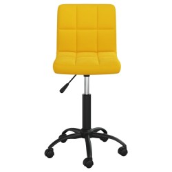 Chaise pivotante de salle à manger Jaune moutarde Velours 