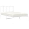 Cadre de lit métal sans matelas et tête de lit blanc 100x190 cm 