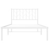 Cadre de lit métal sans matelas et tête de lit blanc 100x190 cm 