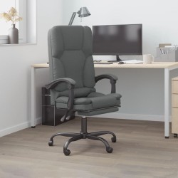 Fauteuil de massage inclinable de bureau Gris foncé Tissu 