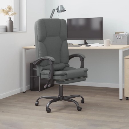 Fauteuil de massage inclinable de bureau Gris foncé Tissu 