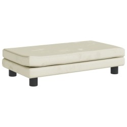 Canapé avec repose-pied pour enfants crème 100x50x30 cm velours 