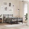 Cadre de lit métal sans matelas avec pied de lit noir 120x200cm 