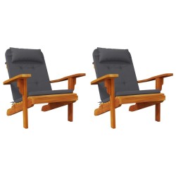 Coussins de chaise adirondack lot de 2 anthracite tissu oxford 