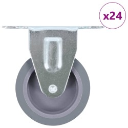 24 pcs Roulettes fixes 75 mm 