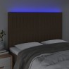 Tête de lit à LED Marron foncé 144x5x118/128 cm Tissu 