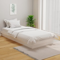 Cadre de lit sans matelas blanc bois massif 100x200 cm 