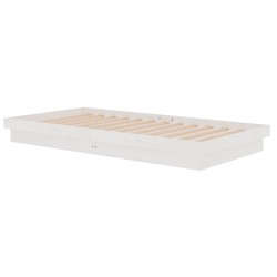 Cadre de lit sans matelas blanc bois massif 100x200 cm 