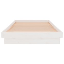 Cadre de lit sans matelas blanc bois massif 100x200 cm 