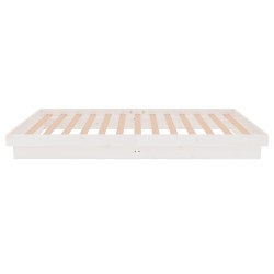 Cadre de lit sans matelas blanc bois massif 100x200 cm 