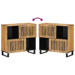 Buffet 80x34x75 cm bois de manguier massif brut 