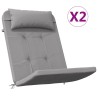Coussins de chaise adirondack lot de 2 gris tissu oxford 