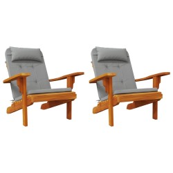Coussins de chaise adirondack lot de 2 gris tissu oxford 