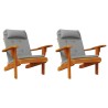 Coussins de chaise adirondack lot de 2 gris tissu oxford 