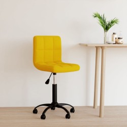 Chaise pivotante de bureau Jaune moutarde Velours 