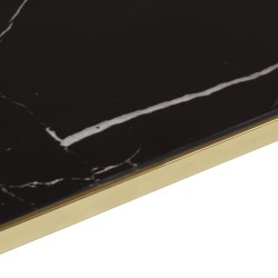 Table console doré acier inoxydable et verre trempé 