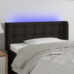 Tête de lit à LED Noir 83x16x78/88 cm Tissu 