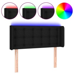 Tête de lit à LED Noir 83x16x78/88 cm Tissu 