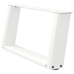 Pieds de table basse en U 2 pièces Blanc 60 x (30-31) cm Acier 