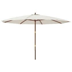 Parasol de jardin avec mât en bois sable 400x273 cm 