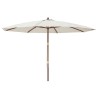 Parasol de jardin avec mât en bois sable 400x273 cm 