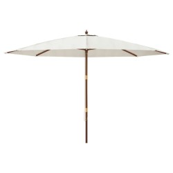 Parasol de jardin avec mât en bois sable 400x273 cm 