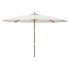 Parasol de jardin avec mât en bois sable 400x273 cm 