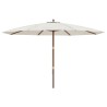Parasol de jardin avec mât en bois sable 400x273 cm 