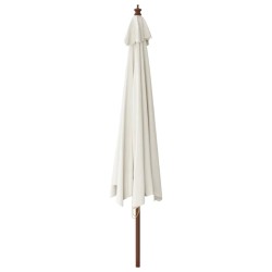 Parasol de jardin avec mât en bois sable 400x273 cm 