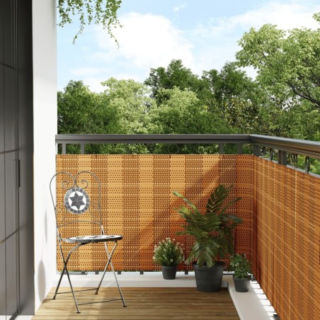 Paravent de balcon marron clair 500x100 cm résine tressée 