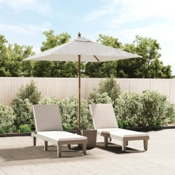 Parasol de jardin avec mât en bois sable 198x198x231 cm 