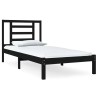 Cadre de lit sans matelas noir 100x200 cm bois massif de pin 