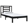 Cadre de lit sans matelas noir 100x200 cm bois massif de pin 