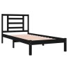 Cadre de lit sans matelas noir 100x200 cm bois massif de pin 